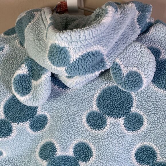 Disney Womens Mickey Mouse Fleece Lounge Cozy Hoodie Green Full Zip Extra Small - Picture 9 of 16